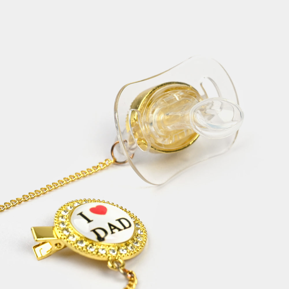 Luxury Golden Pacifier Clip & Holder Chain