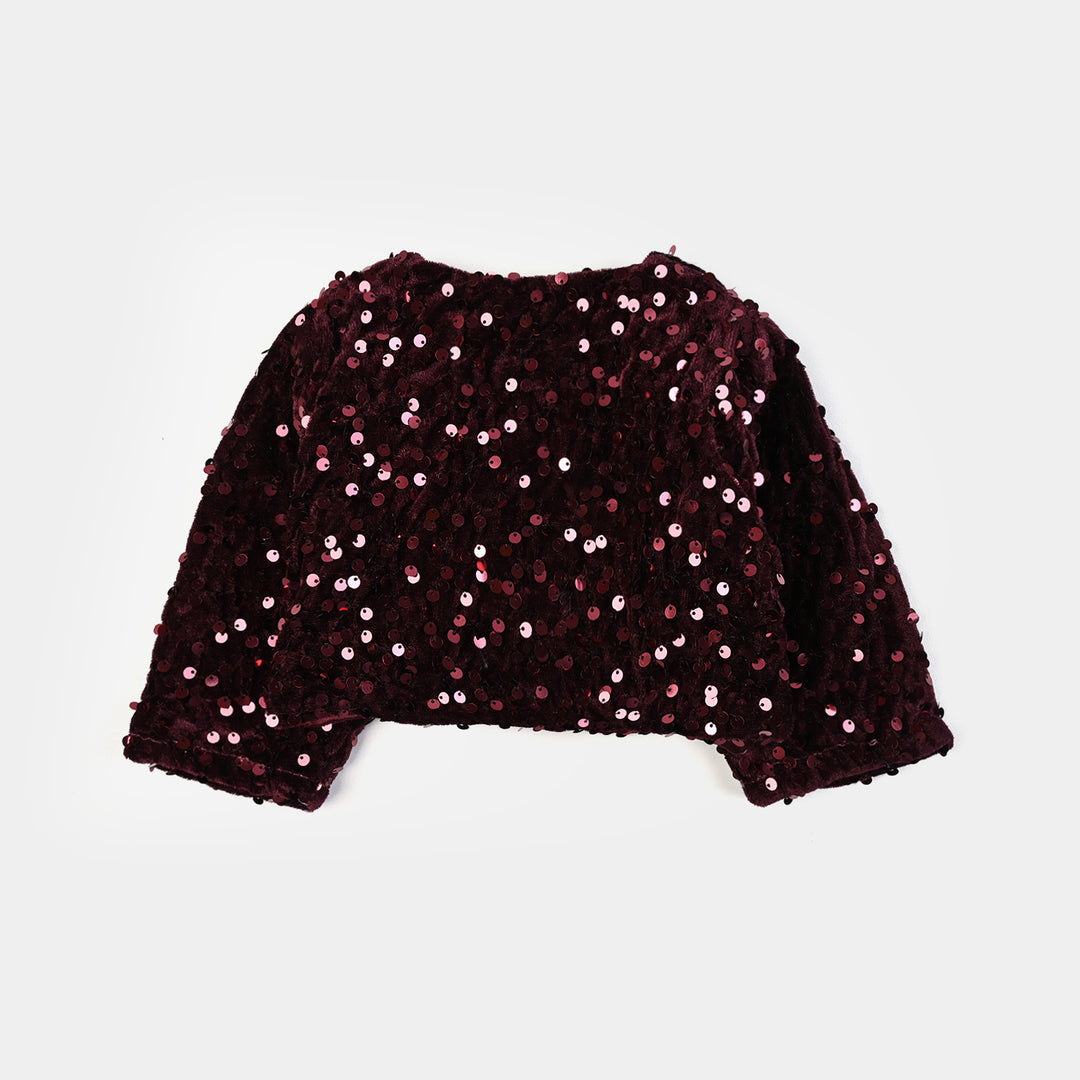 Infant Girls Velvet Bolero Party (Maroon)