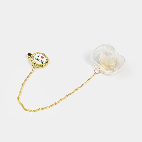 Luxury Golden Pacifier Clip & Holder Chain