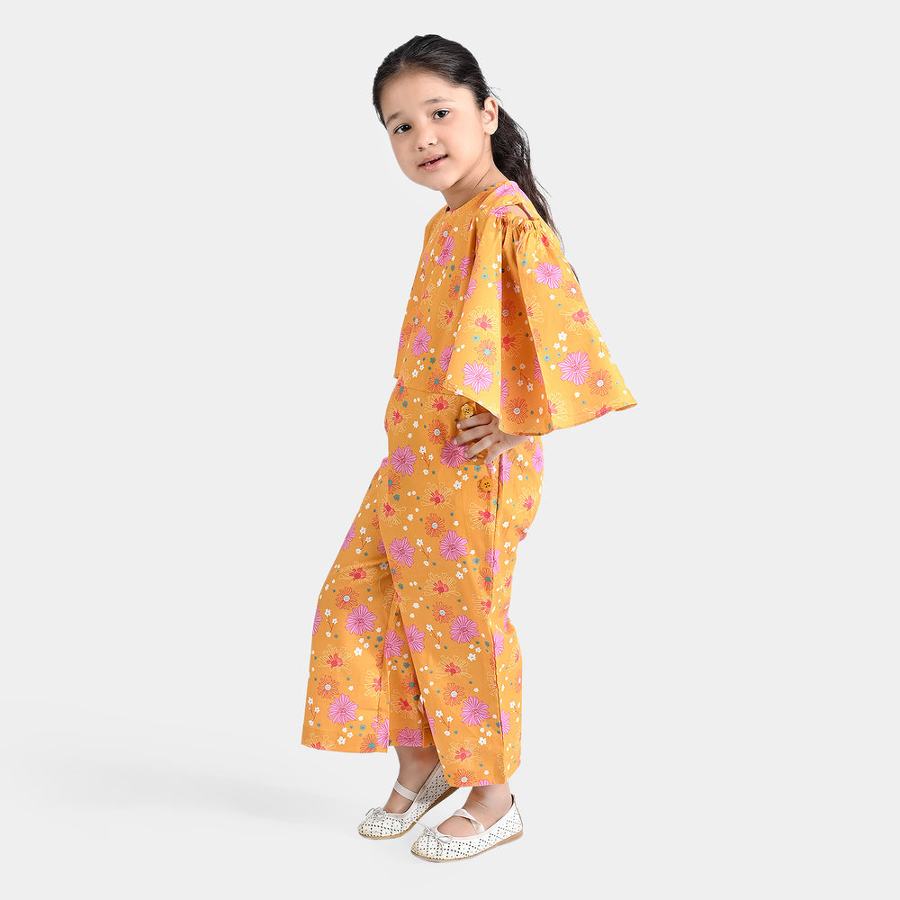 Girls Viscose Jumpsuit Carnation - Yellow