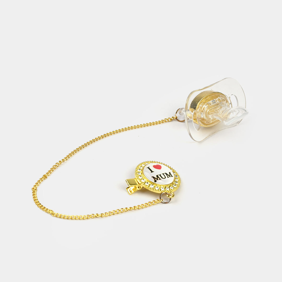 Luxury Golden Pacifier Clip & Holder Chain