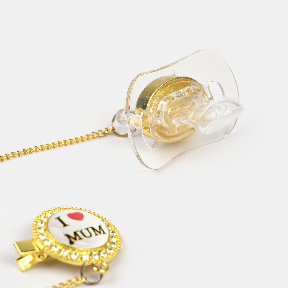 Luxury Golden Pacifier Clip & Holder Chain