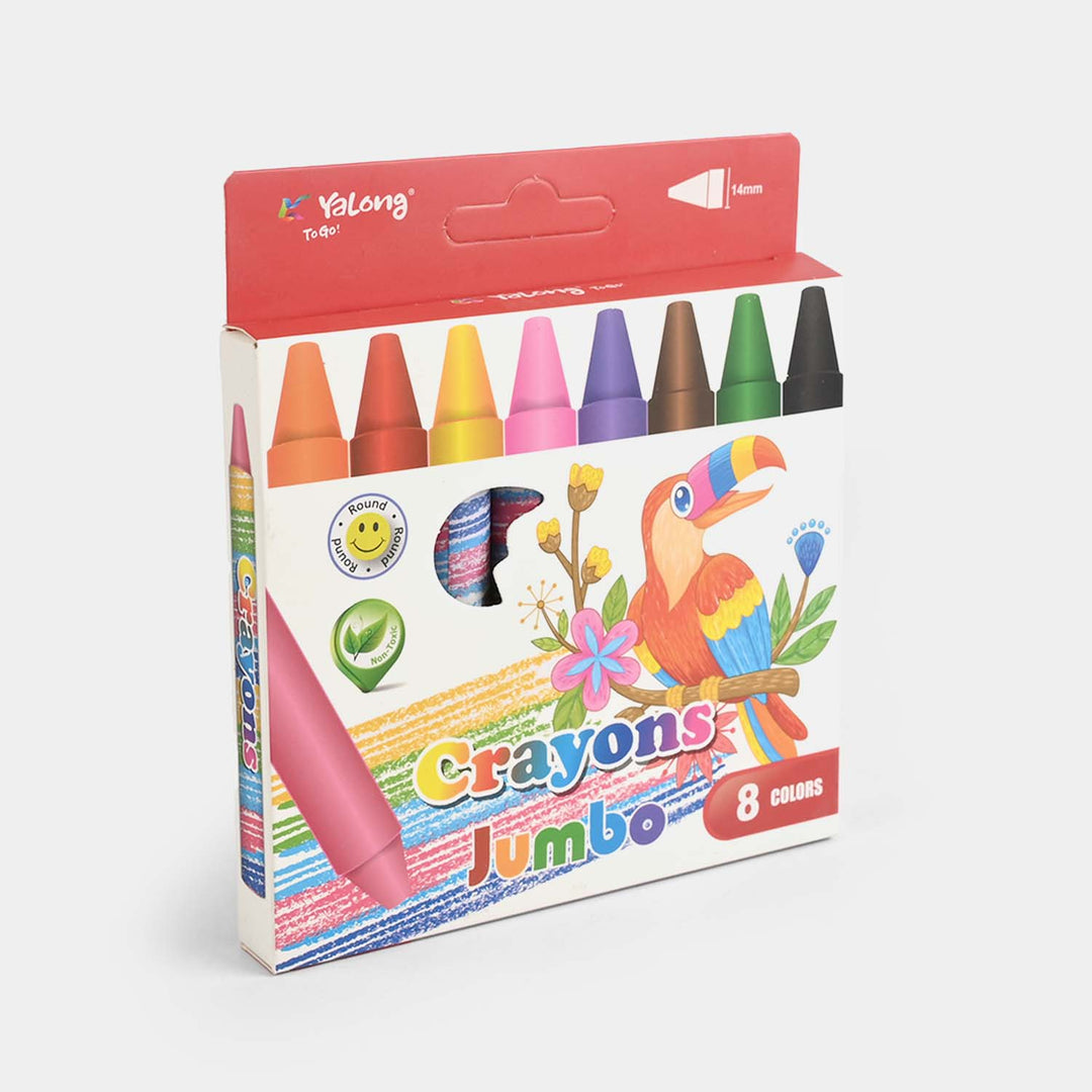Jumbo Wax Crayons – 8 Colors Set