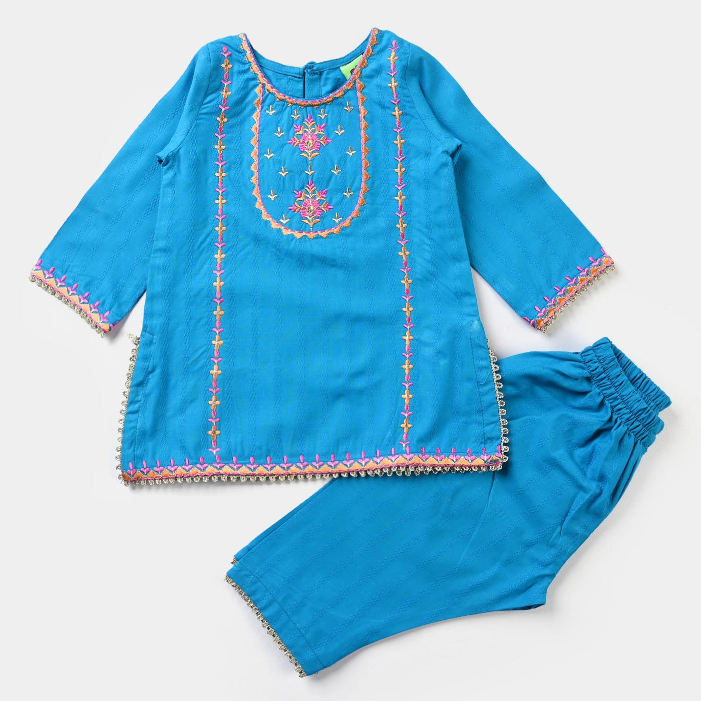 Infant Girls Jacquard EMB 2PC Suit Vibrant-Blue