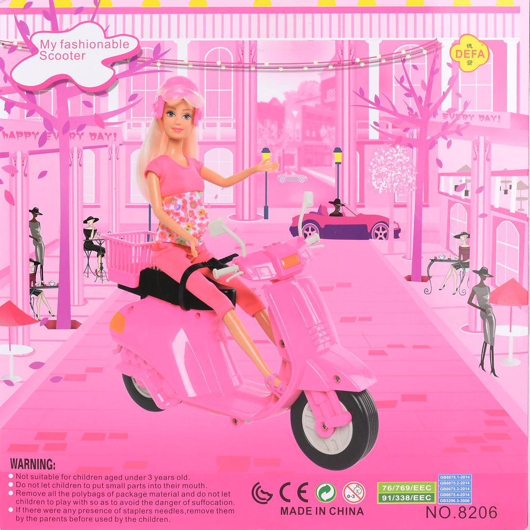 Defa Lucy Doll with Pink Scooter | Stylish Adventures