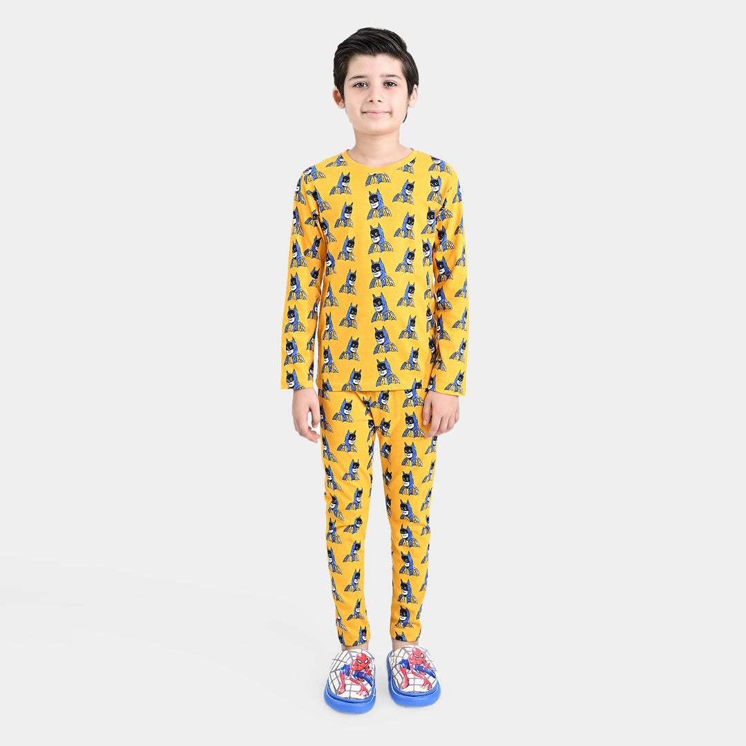 Boys Poly Cotton Knitted Nightwear-Citrus