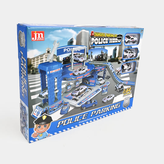 Police Theme Parking Lot Garage Playset