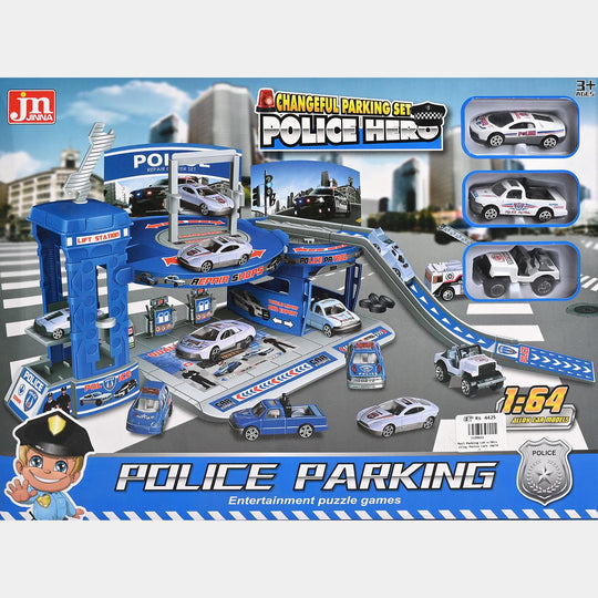 Police Theme Parking Lot Garage Playset