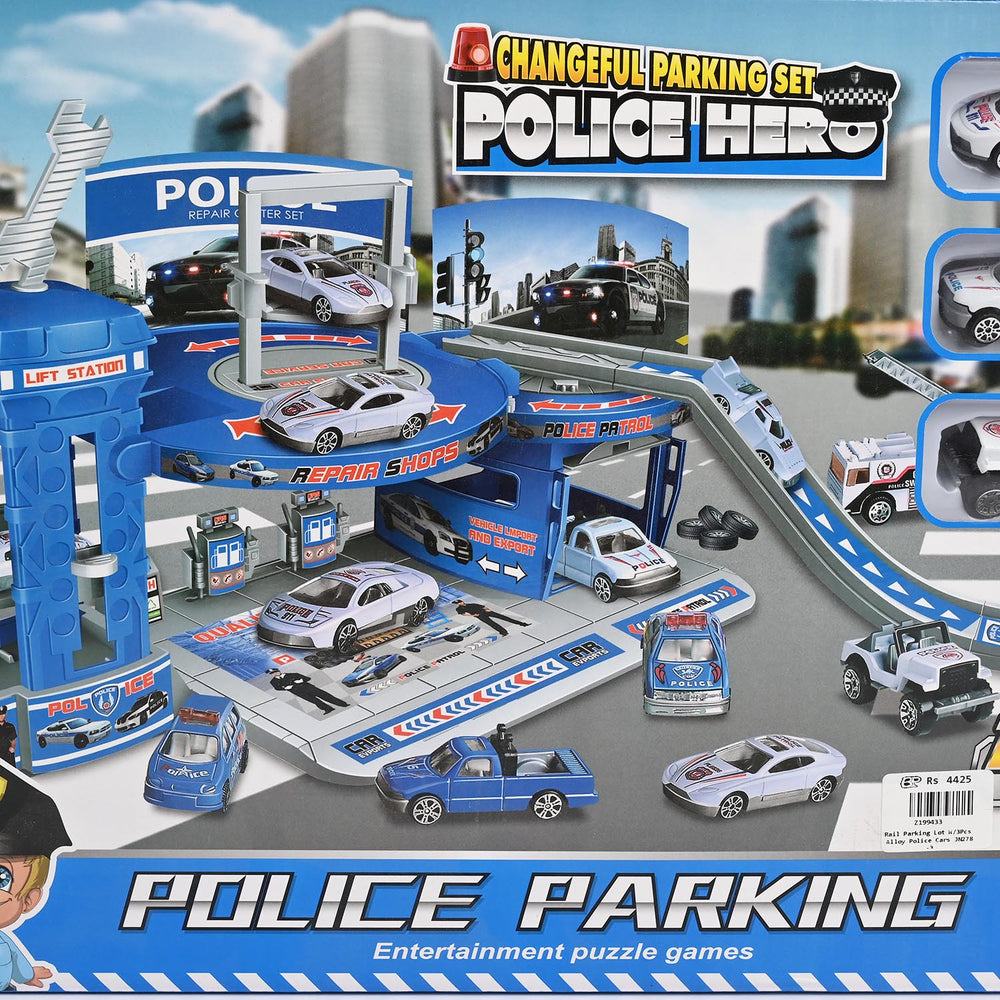 Police Theme Parking Lot Garage Playset