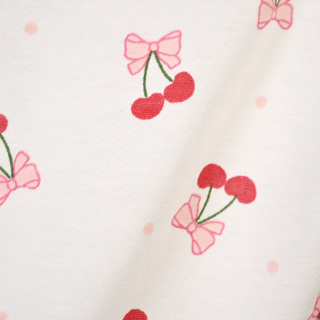 Infant Girls Cotton Jersey T-Shirt Full Sleeves Little Bows - Off White