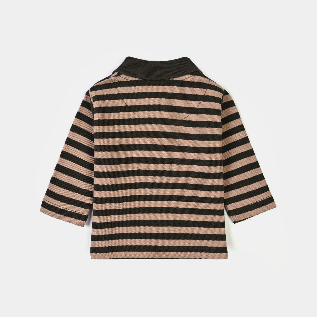 Infant Boys Cotton PK Polo F/S Awesome-Lt.Brown