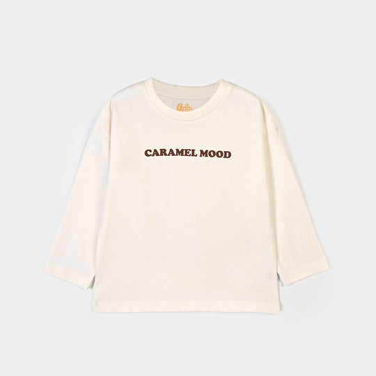 Girls Cotton Jersey T-Shirt Caramel Mood