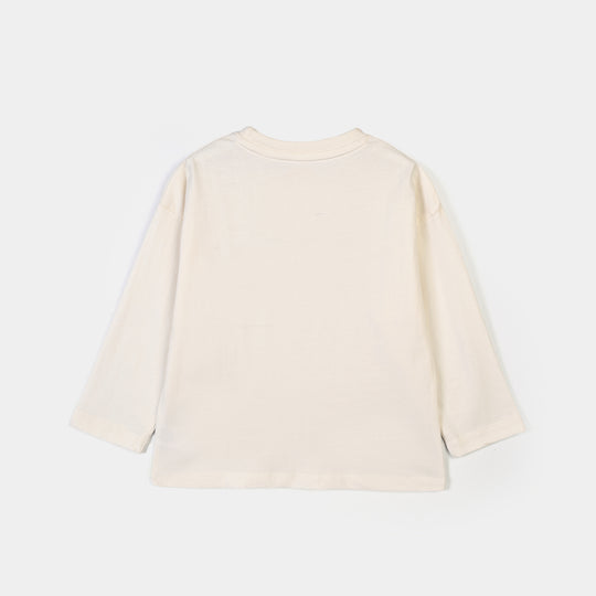 Girls Cotton Jersey T-Shirt Caramel Mood