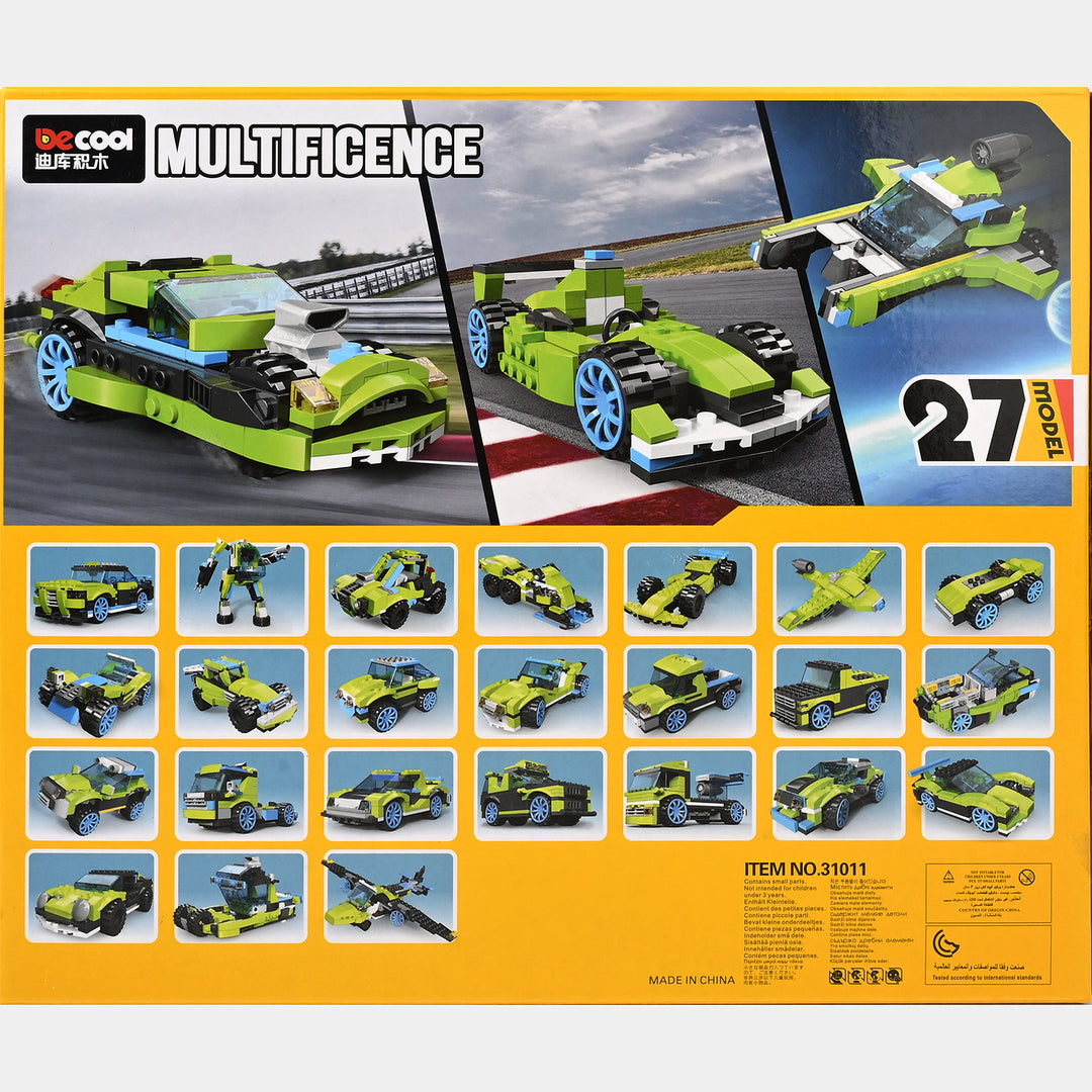 Multificence Rocket Rally Car – 3-in-1 Building Block Set (241 Pieces)