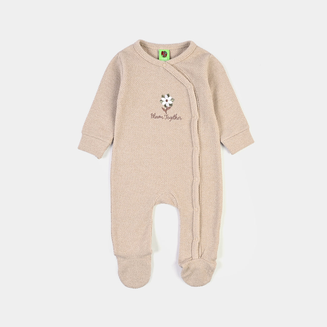 Infant Girls Sherpa Romper Cozy Peanut-BROWN