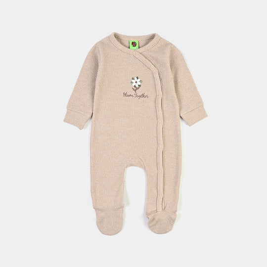 Infant Girls Sherpa Romper Cozy Peanut-BROWN