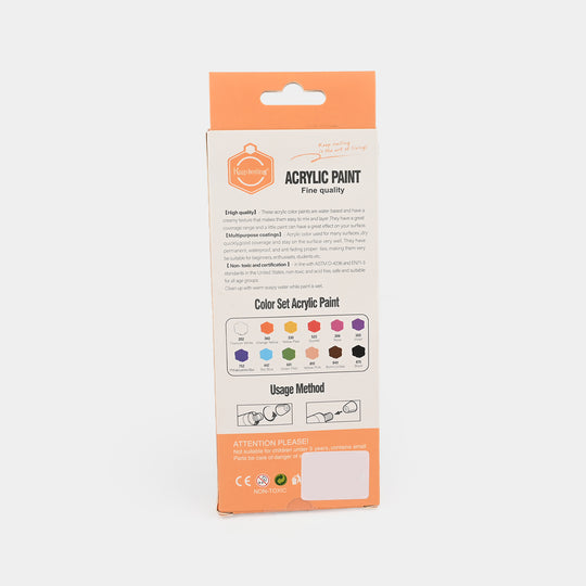 Keep Smiling Acrylic Color Set For Kids - 12 Colors