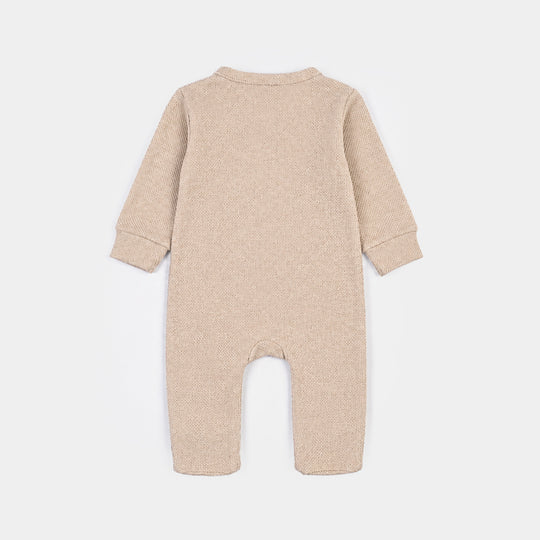 Infant Girls Sherpa Romper Cozy Peanut-BROWN