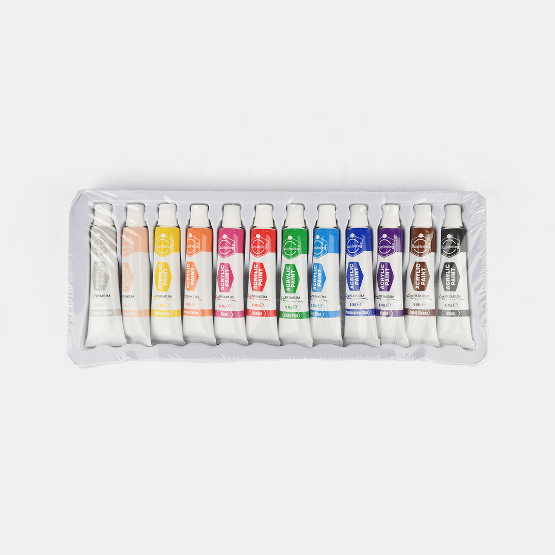 Keep Smiling Acrylic Color Set For Kids - 12 Colors