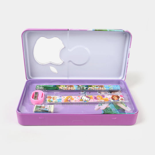 Cartoon-Themed Metal Pencil Box with Stationery Set