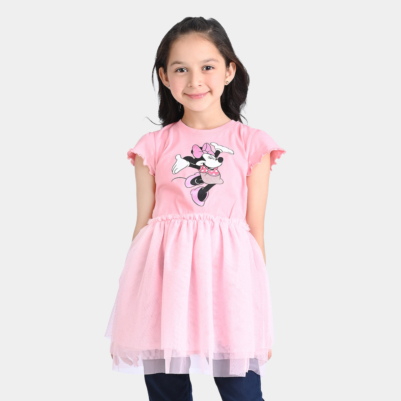 Girls Cotton Terry Knitted Frock Character-Printed