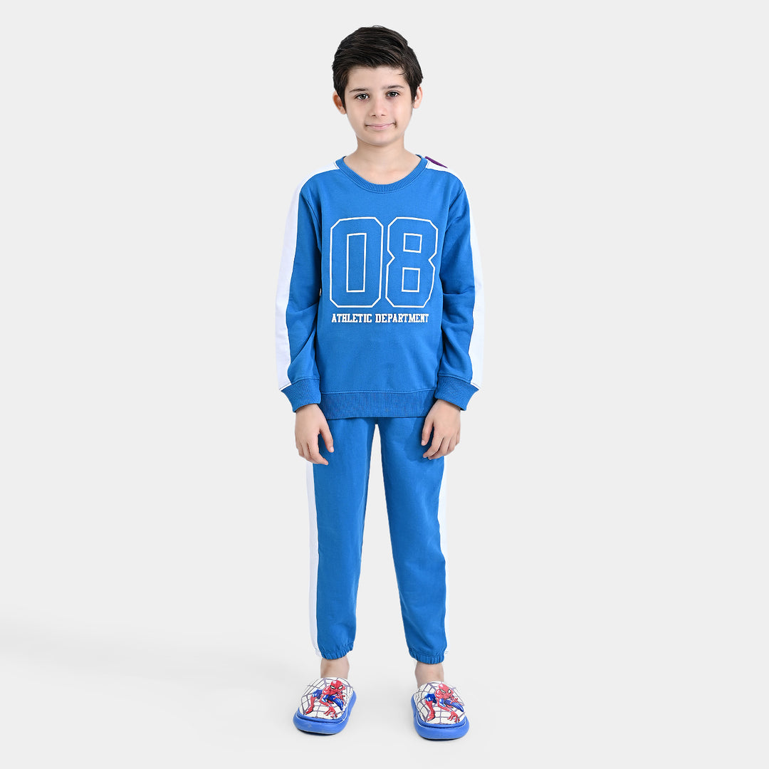 Boys Cotton Terry 2 Piece Suit Athletic-Blue