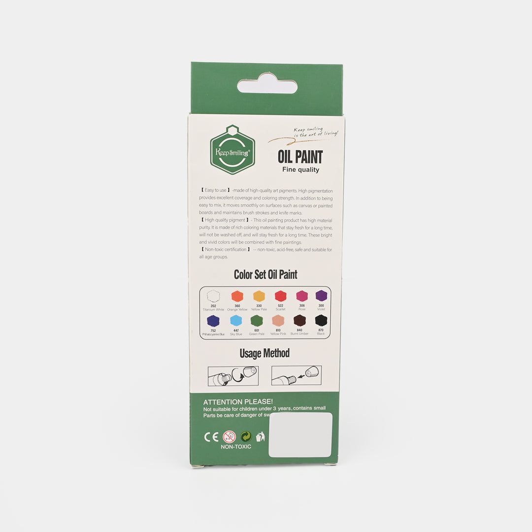 Keep Smiling Oil Color Set For Kids - 12 Colors (77060)