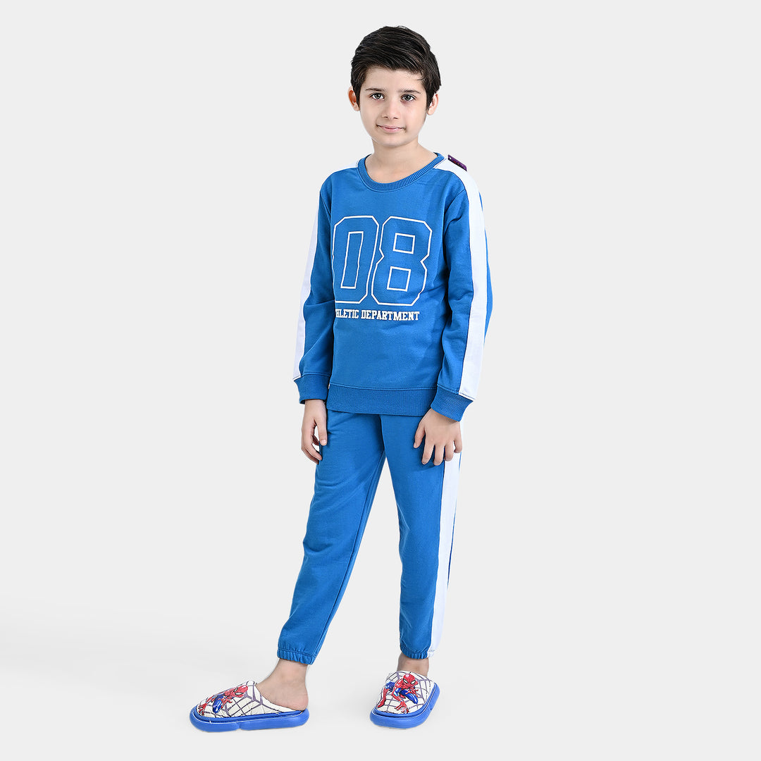 Boys Cotton Terry 2 Piece Suit Athletic-Blue