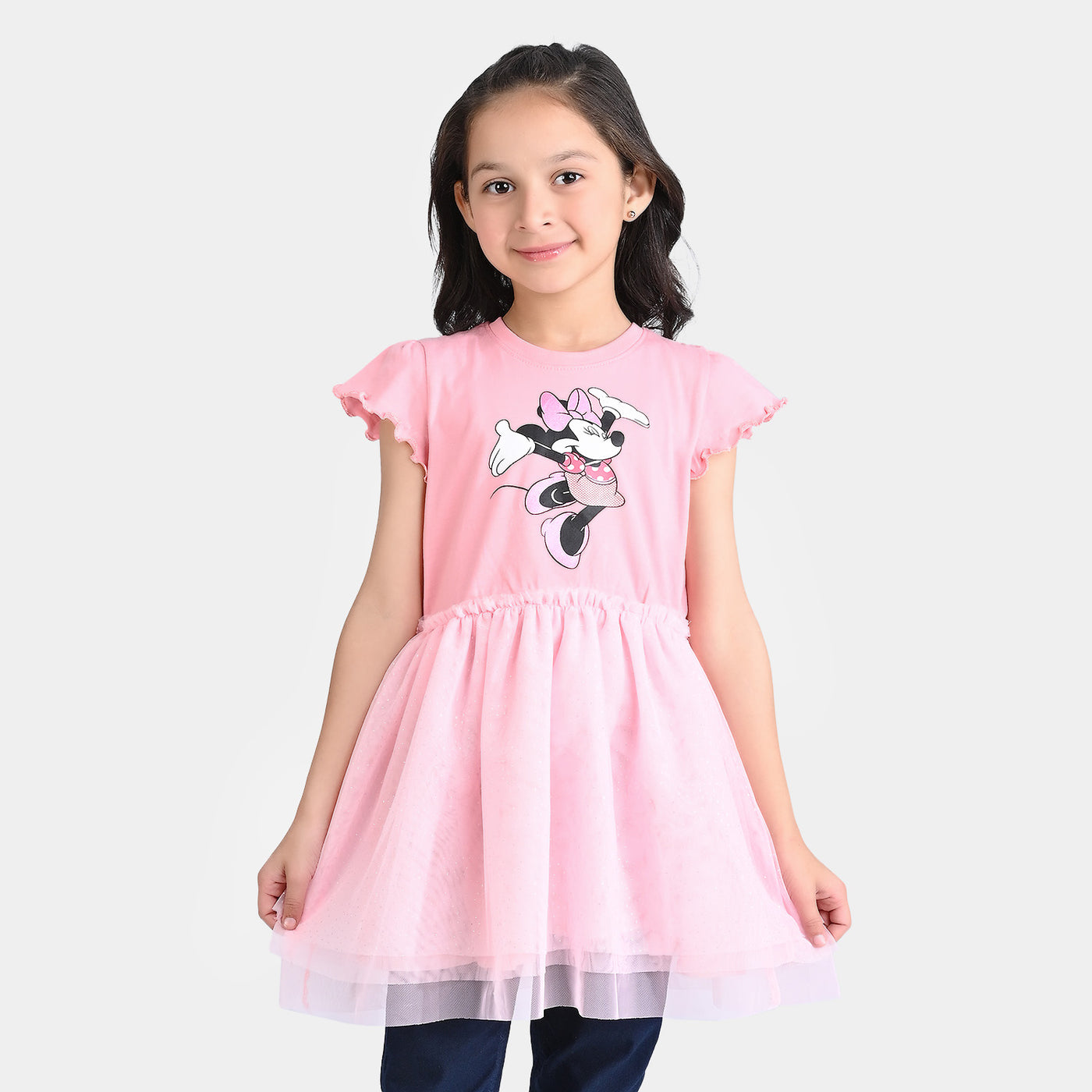 Girls Cotton Terry Knitted Frock Character-Printed