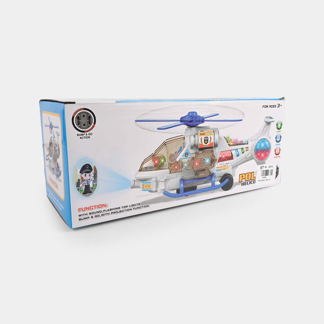 Police Helicopter Toy – Bump & Go Action