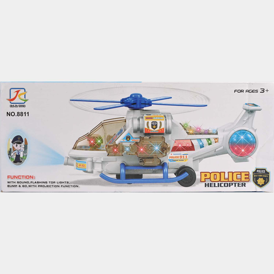 Police Helicopter Toy – Bump & Go Action