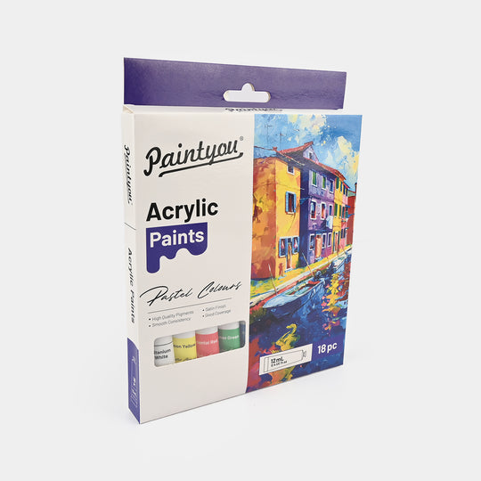 Acrylic Paints – Pastel Colours 18Pcs