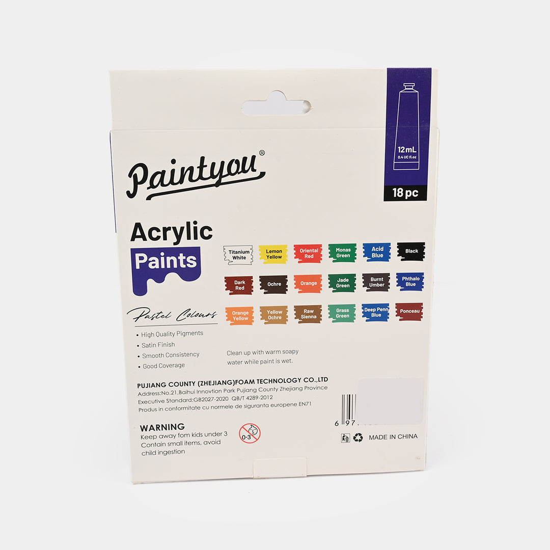 Acrylic Paints – Pastel Colours 18Pcs