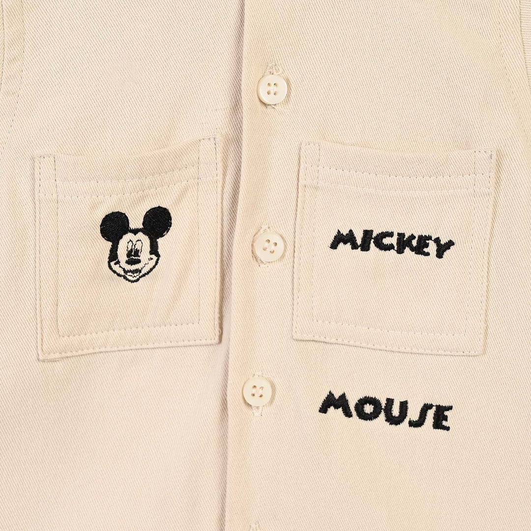 Infant Boys Cotton Twill Shirt F/S (Character)-Beige-2