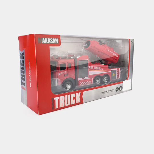 Alloy Fire Rescue Truck with Light & Sound