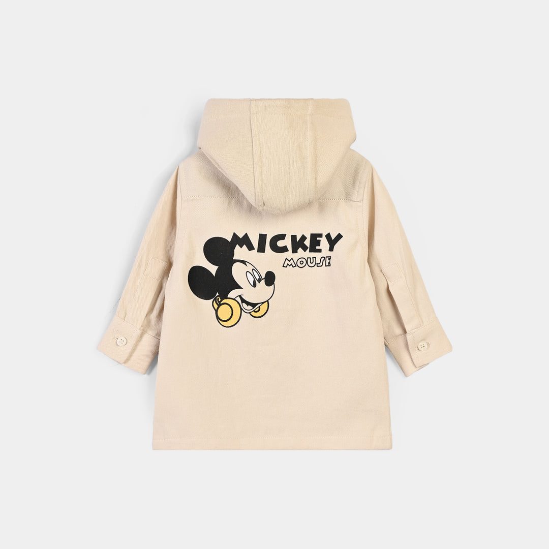 Infant Boys Cotton Twill Shirt F/S (Character)-Beige-2
