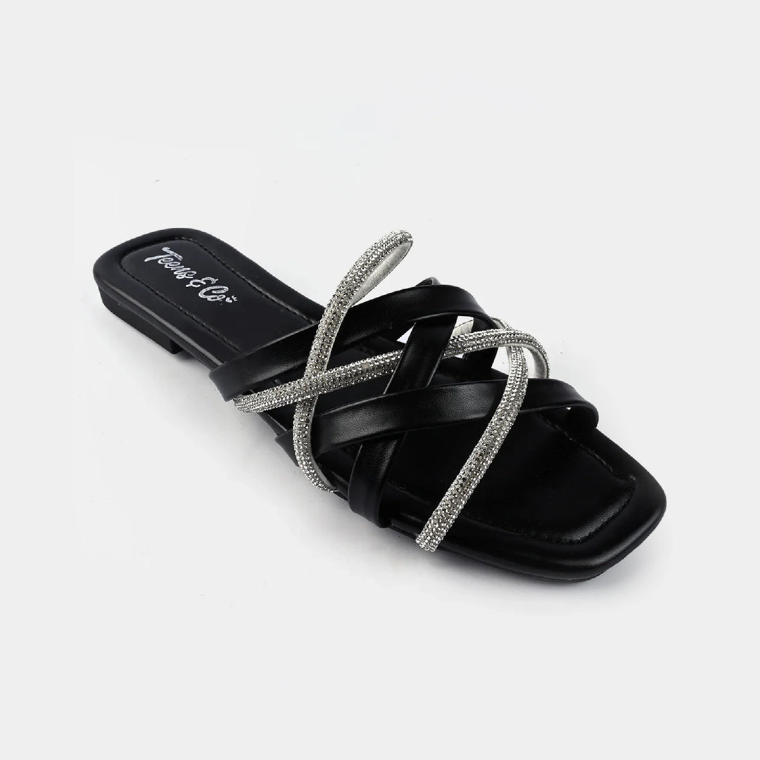 Teen Girls Slippers ZP 003 BLACK Price in Pakistan Bachaa Party