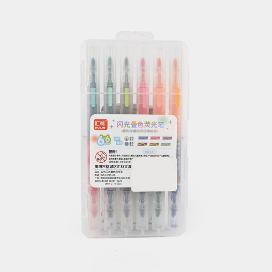 Pastel Glitter Highlighter Set – 6-Markers Soft Glow Collection