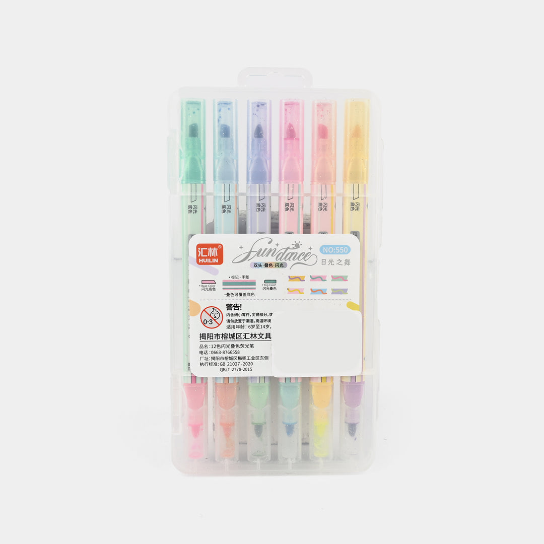 Pastel Glitter Highlighter Set – 6-Color Soft Glow Collection