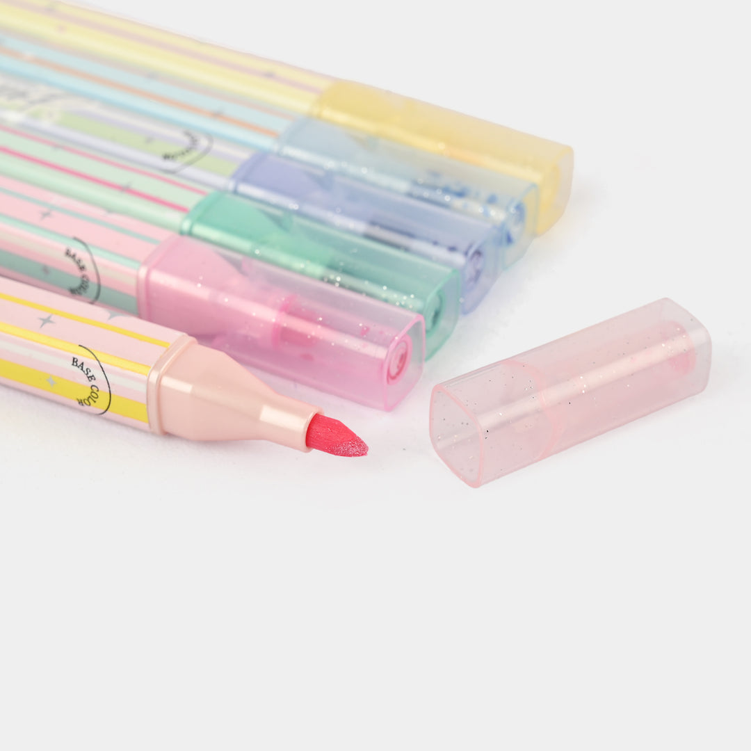 Pastel Glitter Highlighter Set – 6-Color Soft Glow Collection