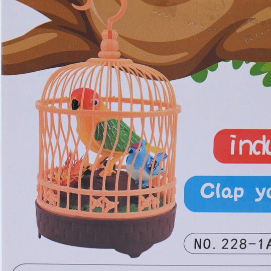 Happy Bird Sound-Activated Singing Birds in Cage Toy
