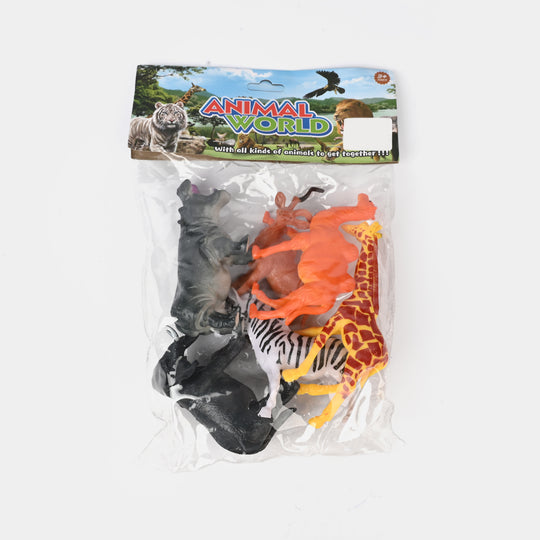 Wild Safari Animals 6PCs For Kids