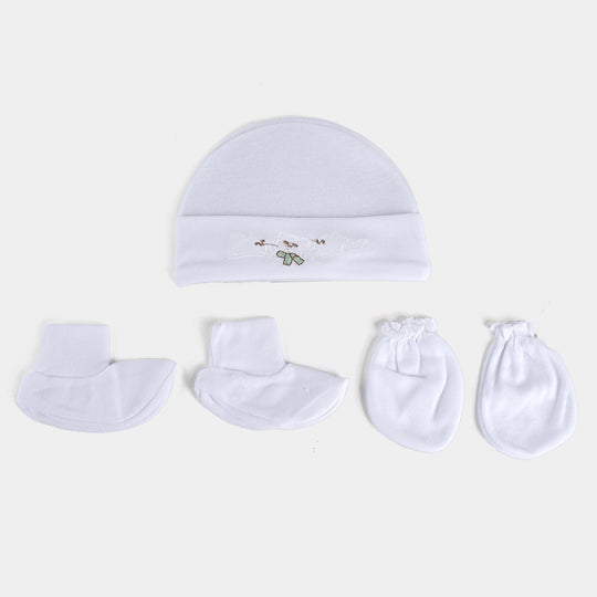 BABY CAP WITH SOCKS AND MITTENS SET