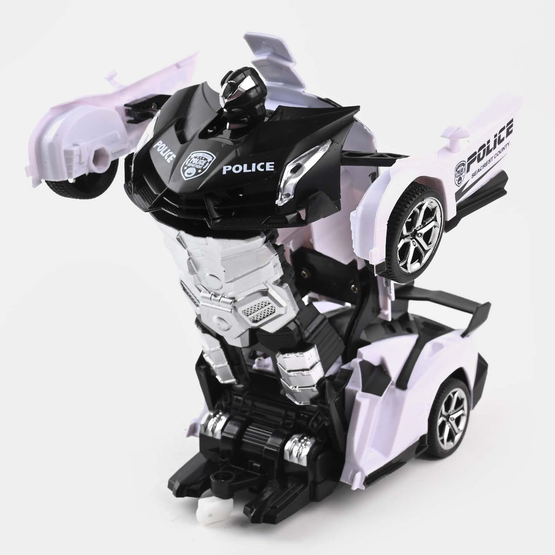 Remote Control Deformation Police Model Car For Kids