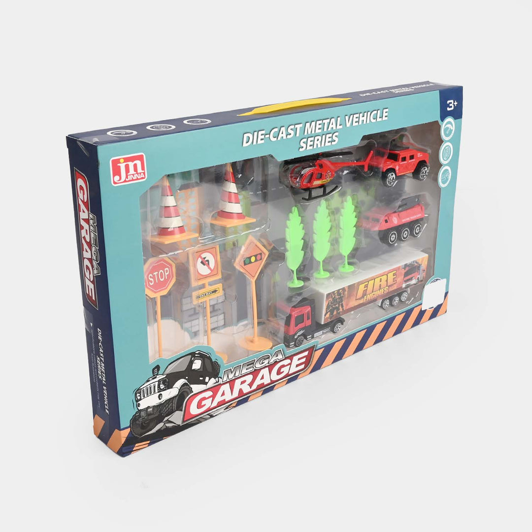 Die-Cast Metal Vehicle Garage Set