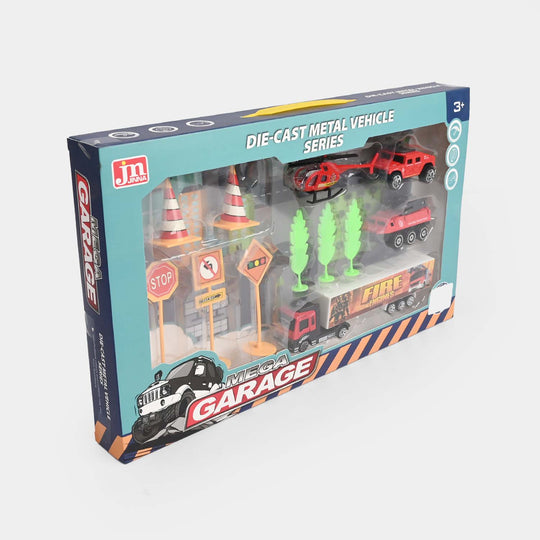 Die-Cast Metal Vehicle Garage Set