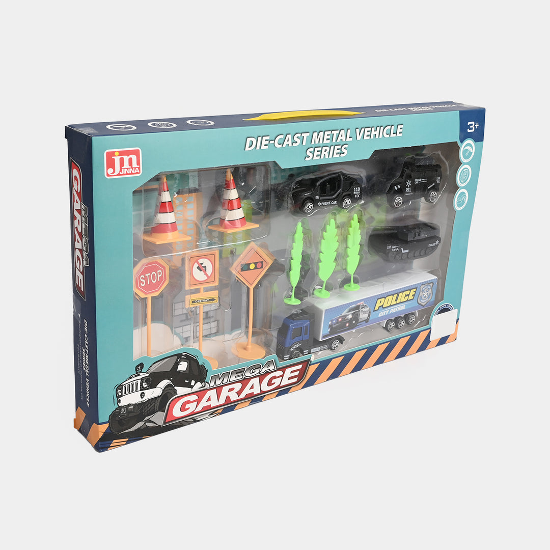 Die-Cast Metal Vehicle Garage Set