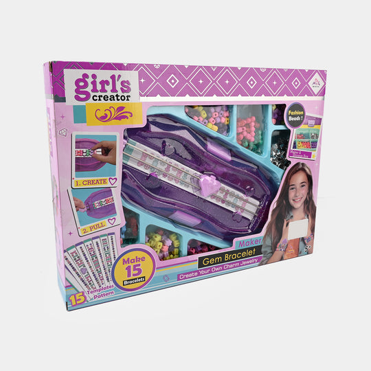 Girl's Creator Gem Bracelet Maker – DIY Jewelry Craft Kit