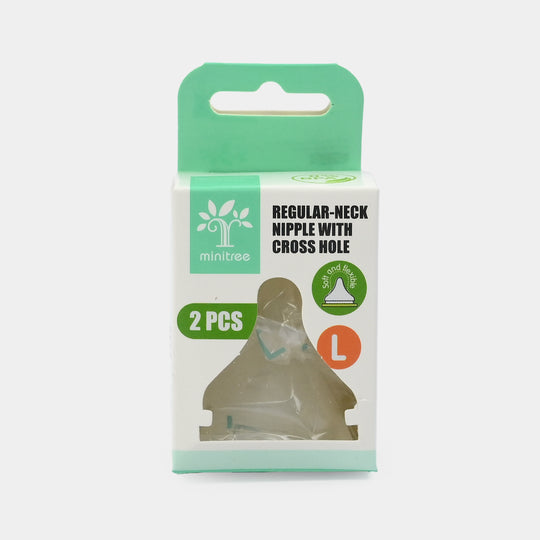 Regular-Neck Silicone Nipples (L) – Pack of 2