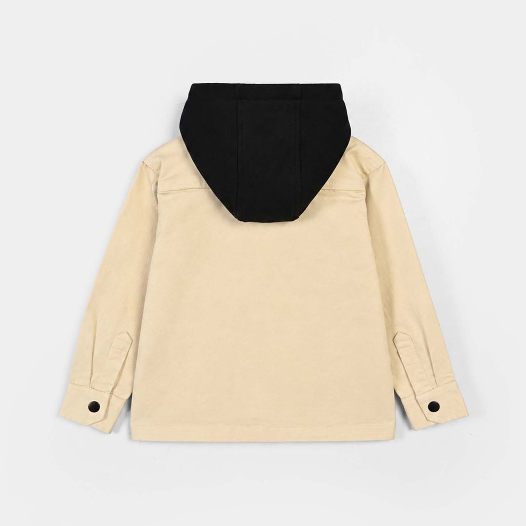 Boys Cotton Twill Shirt F/S (Sunrise)-BEIGE
